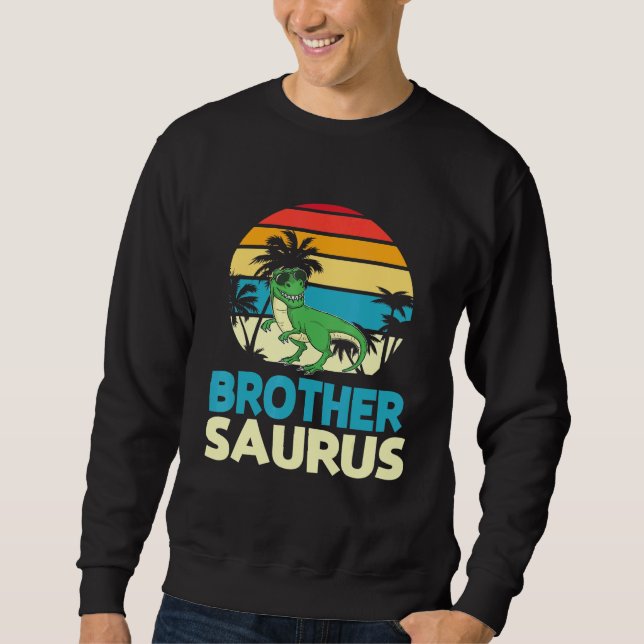 Vintag Dinosaur Tancing Happy Brother Saurus Cous Sweatshirt (Vorderseite)
