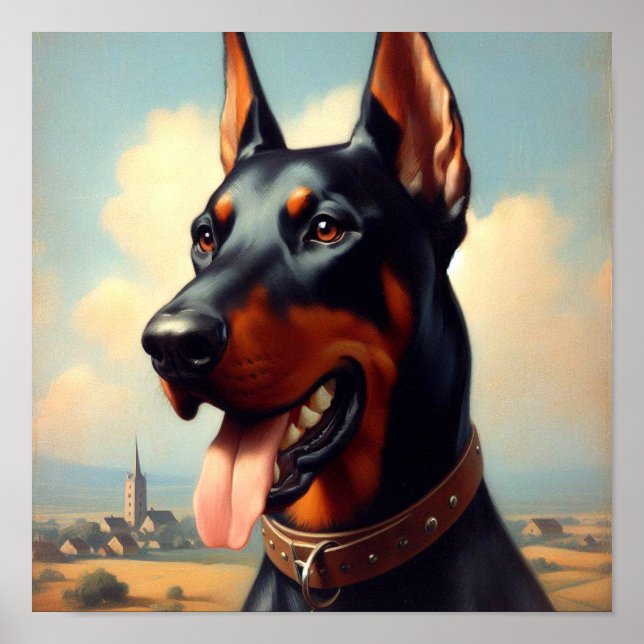 Vintag Doberman Painting Poster (Vorne)
