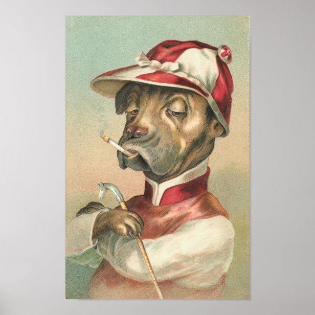 Vintag Dog Jockey Poster (Vorne)