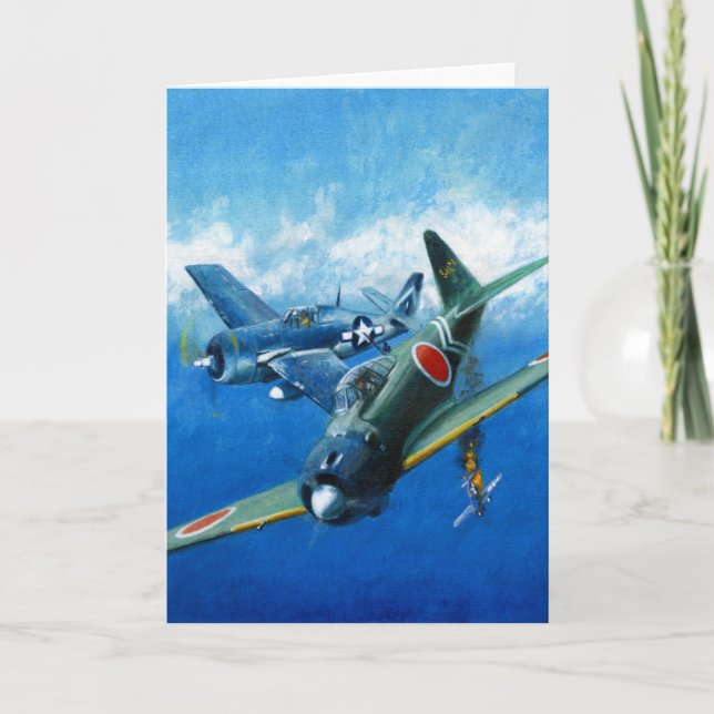 Vintag Dogfight Grußkarte Karte (Vorderseite)