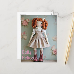 Vintag Doll Collection Redhead Clarissa Feiertagspostkarte