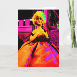 Vintag Doll Pop Kunstkarte Karte