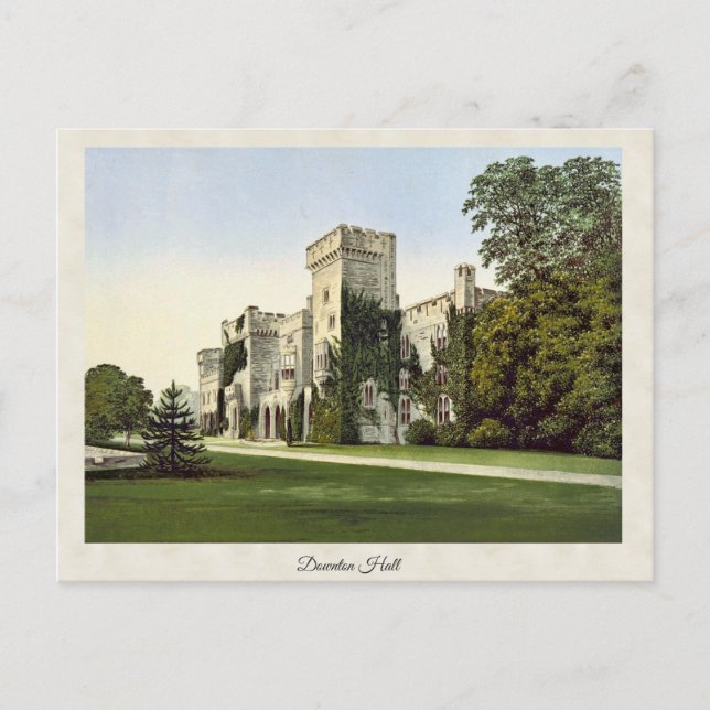 Vintag Downton Hall Shropshire England Postkarte (Vorderseite)