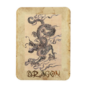 Vintag Dragon Japanese Art History Magnet