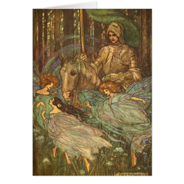 Vintag - drei Mädchen und ein Ritter, (Vorne)