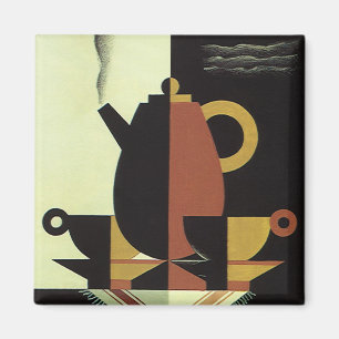 Vintag Drinks Getränke Kaffeepuppe mit Cups Magnet