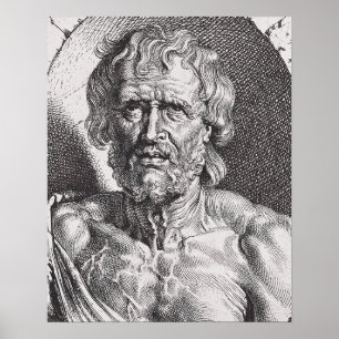 Vintag druckt die Büste von Seneca Poster