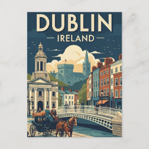 Vintag Dublin Irland Reisen Postkarte