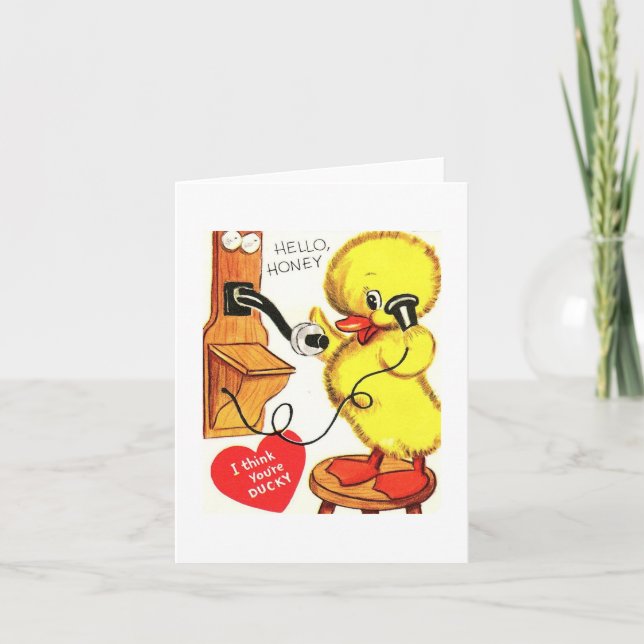 Vintag Ducky Valentine Karte (Vorderseite)