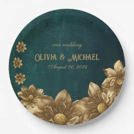 Vintag Dunkelgrün Pappteller