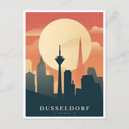 Vintag Dusseldorf Deutschland Reiseallemagne Postkarte