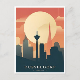 Vintag Dusseldorf Deutschland Reiseallemagne Postkarte