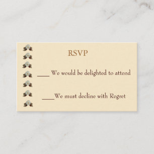 Vintag Ecru Wedding RSVP Begleitkarte