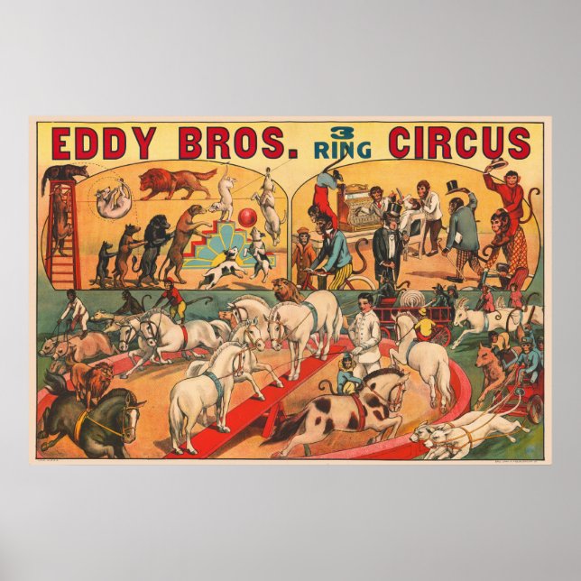 Vintag Eddy Brothers Circus Poster (Vorne)