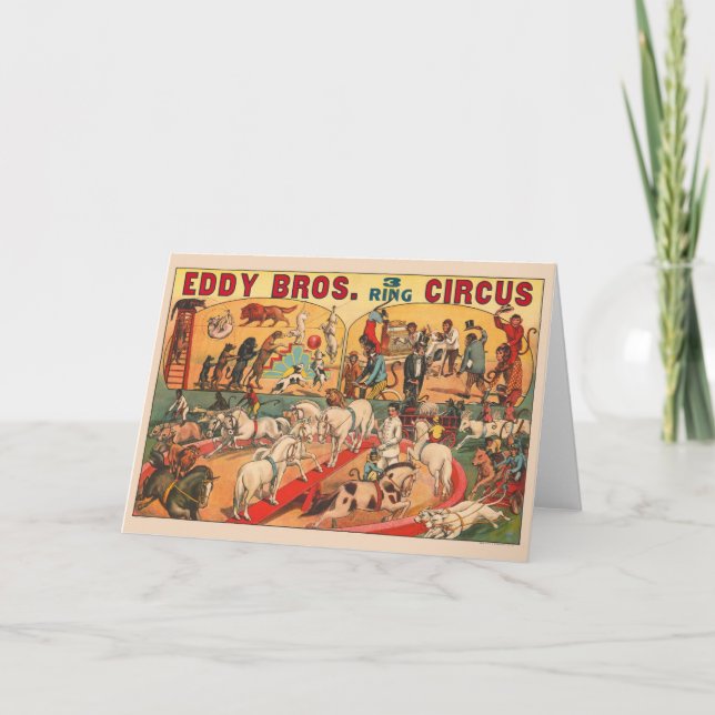 Vintag Eddy Brothers Circus Poster Karte (Vorderseite)