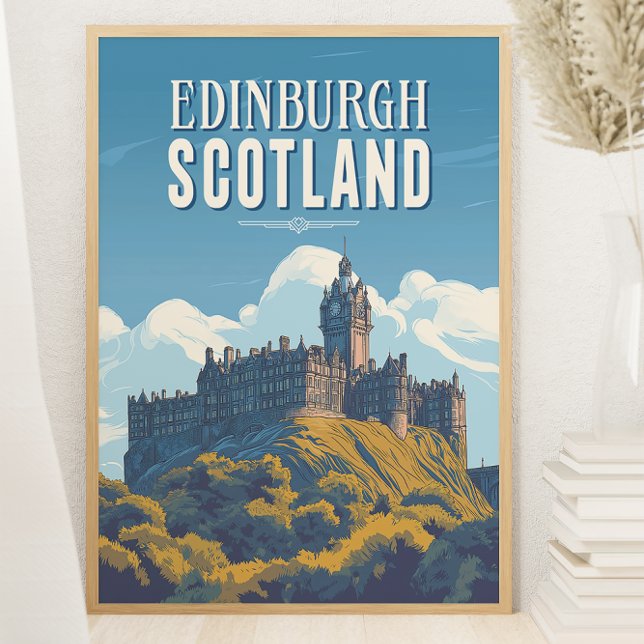 Vintag Edinburgh Scotland Travel Poster (Von Creator hochgeladen)