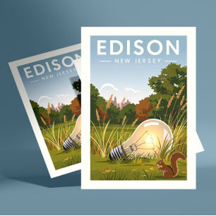 Vintag Edison New Jersey Postkarte
