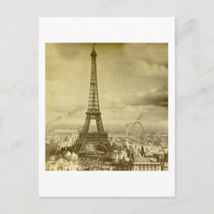 Vintag Eifelturm Paris Frankreich 1889 Postkarte