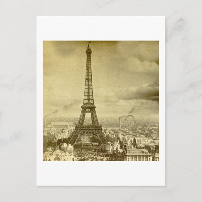 Vintag Eifelturm Paris Frankreich 1889 Postkarte (Vorderseite)