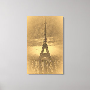 Vintag Eiffelturm Paris #1 - Ausgeklammerte Canvas Leinwanddruck