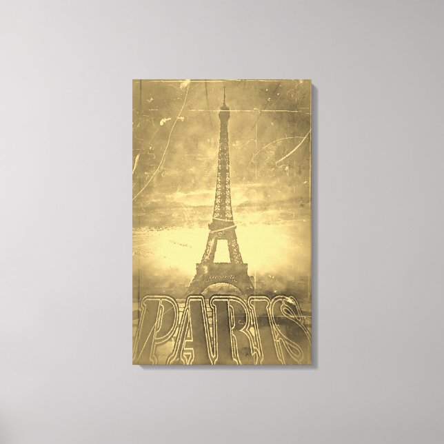 Vintag Eiffelturm Paris #3 - Wrapped Canvas Leinwanddruck (Vorderseite)