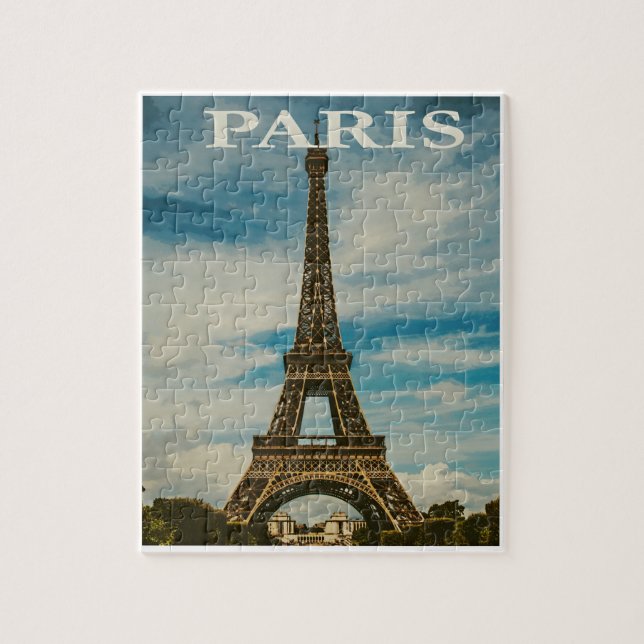 Vintag Eiffelturm Paris Europa Reisen Foto (Vertikal)