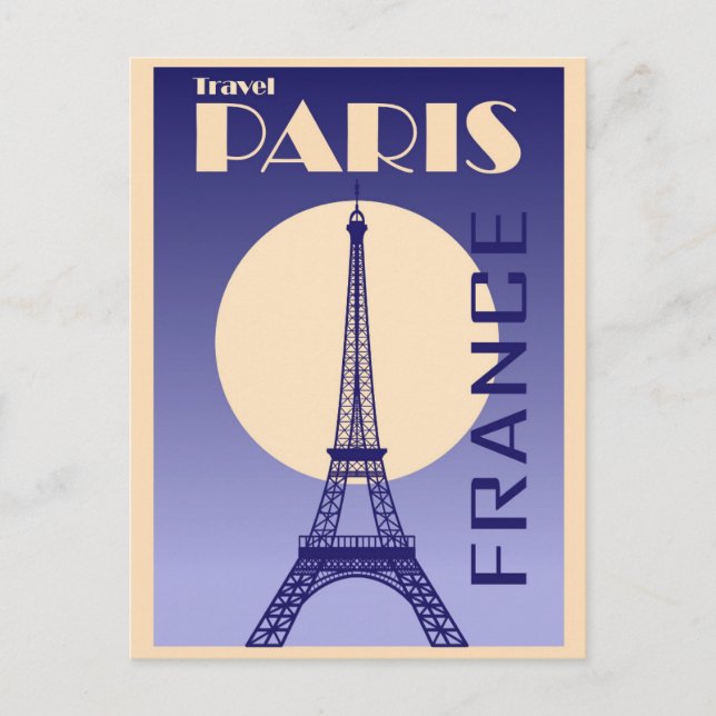 Vintag Eiffelturm Paris France Retro Postkarte (Vorderseite)