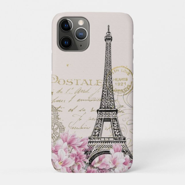 Vintag Eiffelturm Paris Postkarte Case-Mate iPhone Hülle (Rückseite)