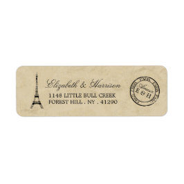 Vintag Eiffelturm Paris Postmark Wedding