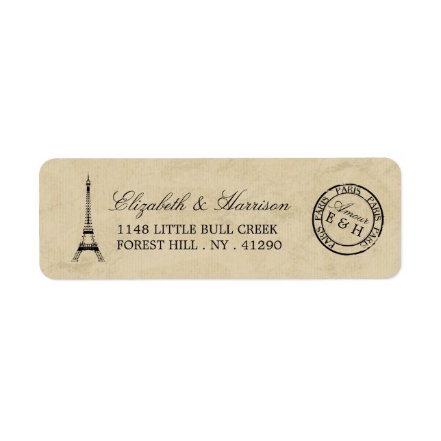 Vintag Eiffelturm Paris Postmark Wedding (Vorne)