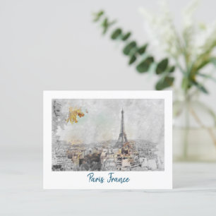 Vintag Eiffelturm - Postkarte - Retro Paris