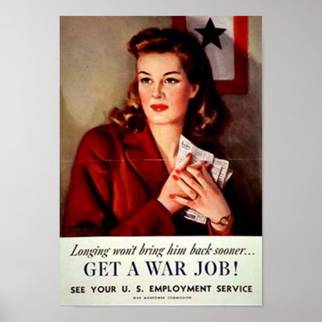 Vintag ein Frauenposter aus dem Krieg holen Poster (Vorne)