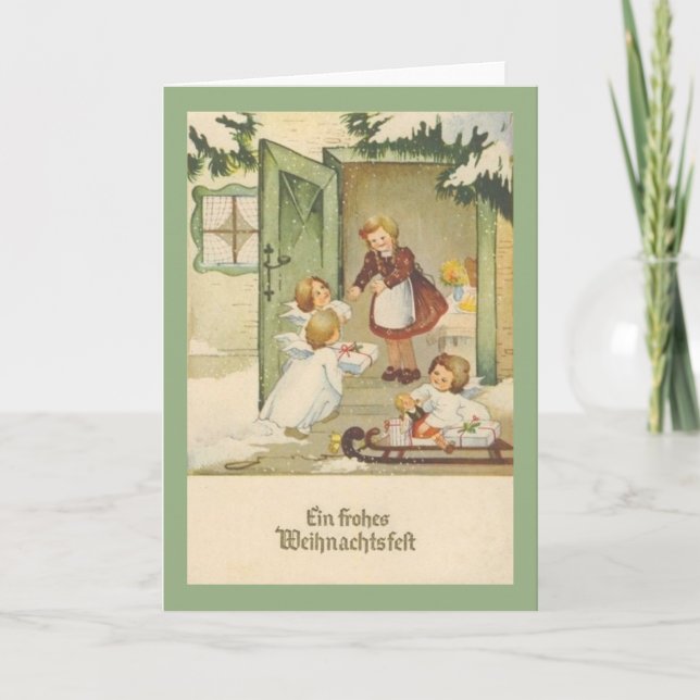 Vintag Ein Frohes Weihnachtsfest Karte (Vorderseite)