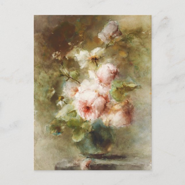 Vintag Eine Vase mit Rose Margaretha Roosenboom Postkarte (Vorderseite)