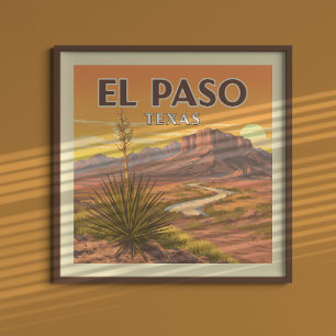 Vintag El Paso Texas Poster
