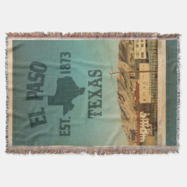 Vintag El Paso Texas Throw Blanket Decke