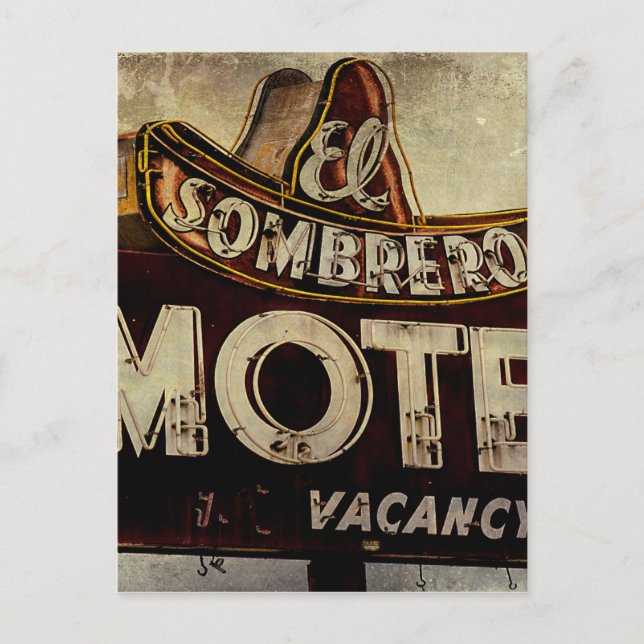 Vintag El Sombrero Motel Sign Postkarte (Vorderseite)