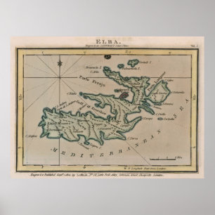 Vintag Elba Italy Map (1800) Poster