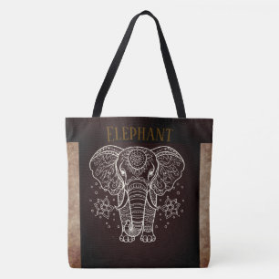 Vintag, Elefant mit Blume Tasche