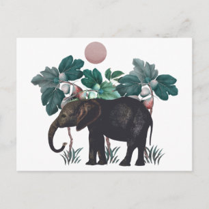 Vintag Elefant Postkarte