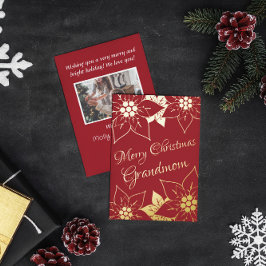 Vintag Elegand Red Merry Christmas Großmutter Folien Feiertagskarte