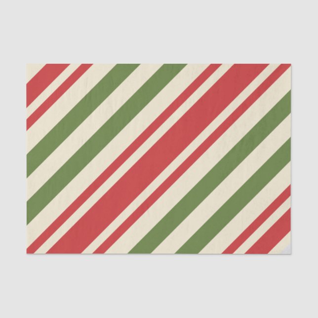 Vintag Elegante Christmas Candy Cane Seidenpapier (Vorderseite)