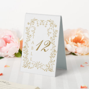 Vintag Elegante Golden Blume Foto Hochzeit Tischaufsteller