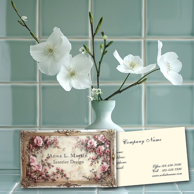 Vintag Elegante Viktorianische Rosen Visitenkarte (Von Creator hochgeladen)