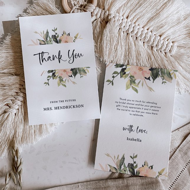 Vintag | Elegantes Brautparty Dankeskarte (An elegant, vintage floral thank you card for your bridal shower)