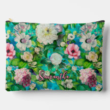 Vintag Elegantes, florenrosa Blume blaues Monogram