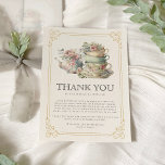 Vintag Elegantes Tea Party Brautparty Dankeskarte<br><div class="desc">Vintag Elegantes Tea Party Brautparty Dankeschön Sie Karte Transport Ihre Gäste zu einer Zeit der zeitlosen Eleganz mit dieser Vintagen Elegant Tea Party Brautparty Collection. Dieses Thema ist mit feinen Blumenmotiven und verzierter Typografie geschmückt und Set die Bühne für eine anspruchsvolle Affäre. Der Vintage Charme, der mit Liebe zum Detail...</div>