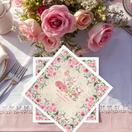 Vintag Elegantes Tea Party Bridal Dusche Einladung Serviette