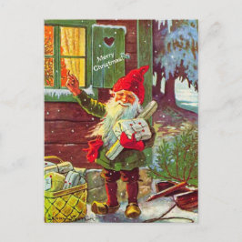 Vintag Elf Swedish Gnome Tomte (Kopie) Postkarte