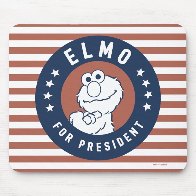 Vintag Elmo für Präsident Abzeichen Mousepad (Vorne)